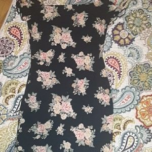 Small women's black floral off the shoulders dress